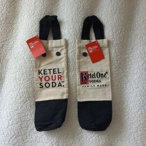 Ketel Your Soda Ketel One Set Of 2 NWT Canvas Bags